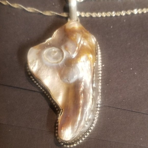 BIWA PEARL PENDANT .925 LARGE ONE OF A KIND..... - Picture 1 of 6